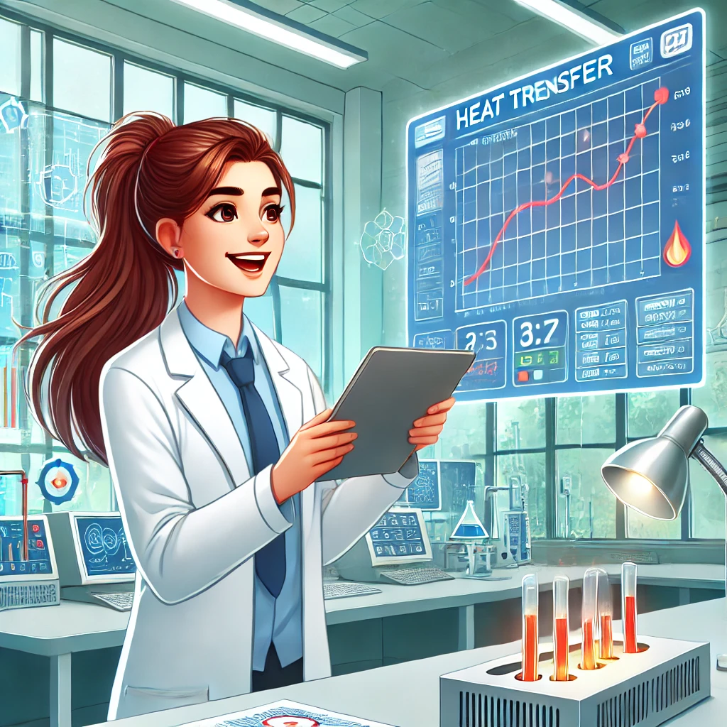 An illustration of a female engineering student